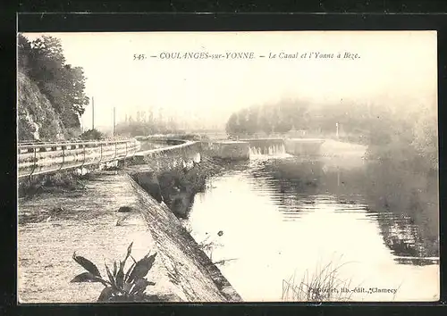 AK Coulanges-sur-Yonne, Le Canal et l`Yonne à Bèze