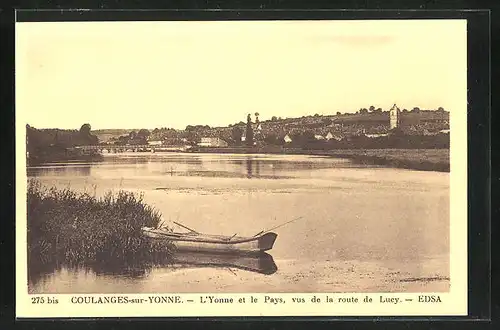 AK Coulanges-sur-Yonne, L`Yonne et le Pays vus de la Route de Lucy