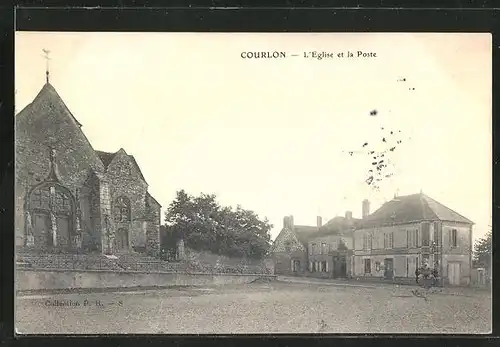 AK Courlon, L`Eglise et la Poste