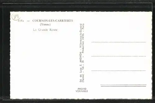 AK Courson-les-Carrières, La Grande Route