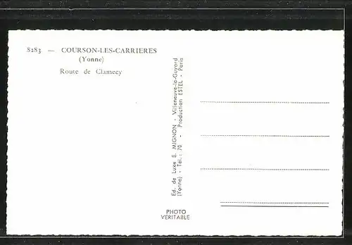 AK Courson-les-Carrières, Route de Clamecy