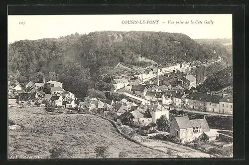 AK Cousin-le-Pont, Vue prise de la Côte Gally