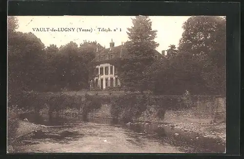 AK Vault-de-Lugny, Gebäudeansicht mit Fluss