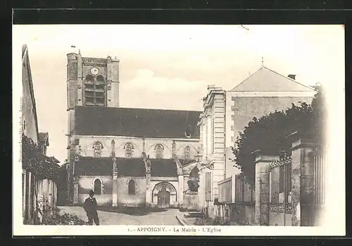 AK Appoigny, La Mairie, L`Eglise