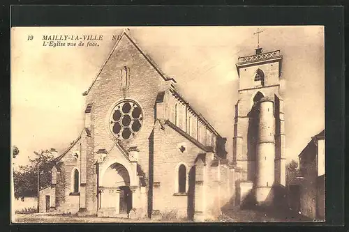 AK Mailly-la-Ville, L`Eglise vue de face