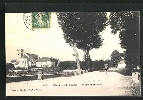 AK Mailly-la-Ville, Vue prise du Pont