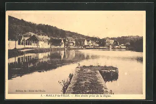 AK Mailly-la-Ville, Rive droite prise de la Digue