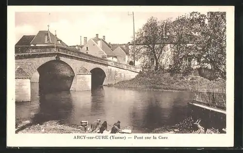 AK Arcy-sur-Yonne, Pont sur la Cure