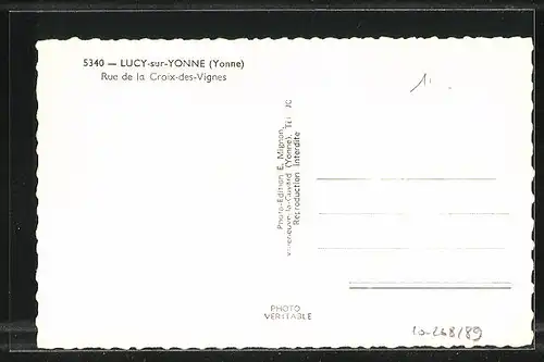 AK Lucy-sur-Yonne, Rue de la Croix-des-Vignes, Strassenpartie