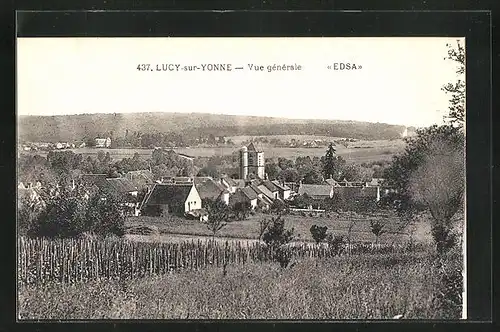 AK Lucy-sur-Yonne, Vue générale