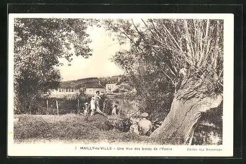 AK Mailly-la-Ville, Une Vue des bords de l`Yonne