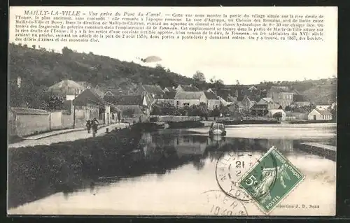 AK Mailly-la-Ville, Vue prise du Pont du Canal