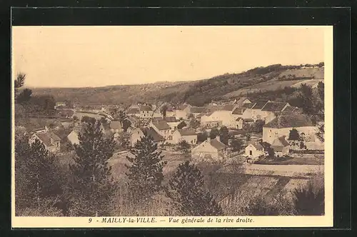 AK Mailly-la-Ville, Vue générale de la rive droite