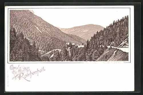 Lithographie Reichenhall, Mauthäusel bei Reichenhall