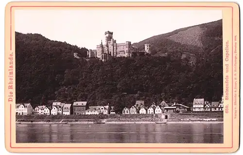 Fotografie Verlag Römmler & Jonas, Dresden, Ansicht Stolzenfels, Rheinpartie mit Burg Stolzenfels