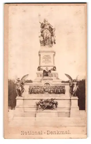 Fotografie unbekannter Fotograf, Ansicht Rüdesheim, National-Denkmal Niederwald