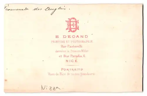Fotografie E. Degand, Nizza, Ansicht Nizza, Hotelgebäude an der Promenade