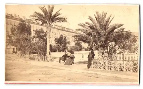 Fotografie Degand, Nizza, Ansicht Nizza, Hotelgebäude an der Promenade