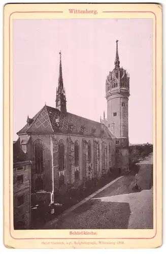 Fotografie Oscar Strensch, Wittenberg, Ansicht Wittenberg, Strasse an der Schlosskirche