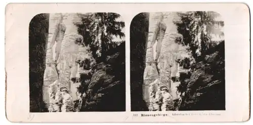 Stereo-Fotografie NPG, Berlin-Steglitz, Ansicht Adersbach, Adersbacher Felsen / Risengebirge, Felsformation