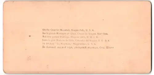 Stereo-Fotografie Underwood & Underwood, New York, Ansicht Niagara Falls / NY, Bürger am eingefrorenen Wasserfall