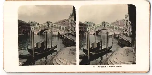 Stereo-Fotografie Peter Peters, Hamburg, Ansicht Venedig-Venezia, Ponte Rialto