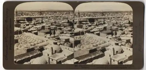 Stereo-Fotografie American Stereoscopic Co., New York, Ansicht Damascus, Stadt-Panorama