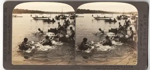 Stereo-Fotografie American Stereoscopic Co., New York, Ansicht New Jersey, Wannen-Wettfahrt