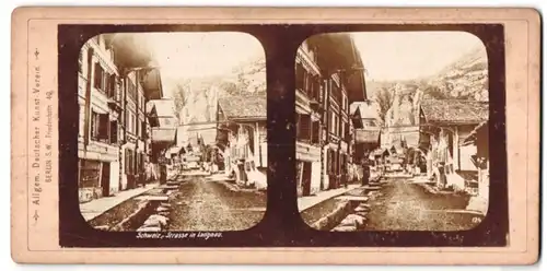 Stereo-Fotografie Allgem. Deutscher Kunstverein, Berlin, Ansicht Langnau / Schweiz, Strassenansicht im Ort