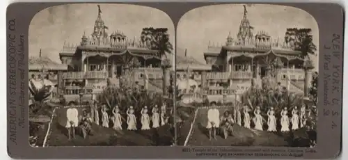 Stereo-Fotografie American Stereoscopic Co., New York, Ansicht Kalkutta, Tempel der Jain-Religion