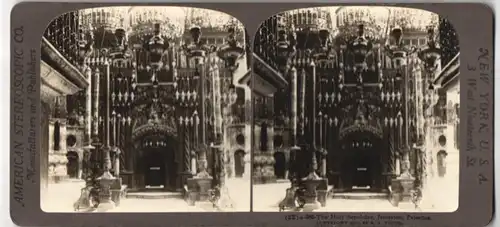 Stereo-Fotografie American Stereoscopic Co., New York, Ansicht Jerusalem, das heilige Grab