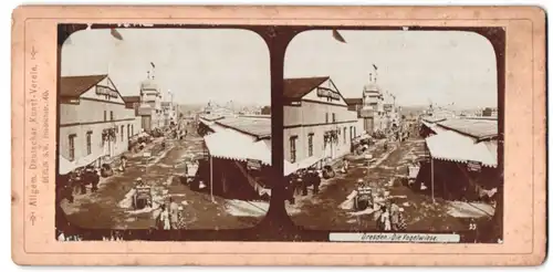 Stereo-Fotografie Allgem. Deutscher Kunstverein, Berlin, Ansicht Dresden, Albert Tanzsalon auf der Vogelwiese