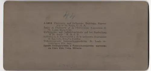 Stereo-Fotografie American Stereoscopic Co. New York, Ausstellung St. Louis, Elektrizitäts - und Industriegebäude