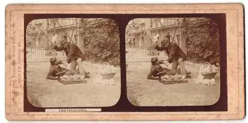 Stereo-Fotografie Allgem. Deutscher Kunst-Verein, Berlin, Friedrichstr. 40, Strassenhändler prügeln sich