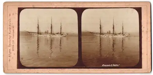 Stereo-Fotografie Allgem. Deustcher Kunst-Verein, Berlin, Friedrichstr. 40, Schulschiff Moltke auf See