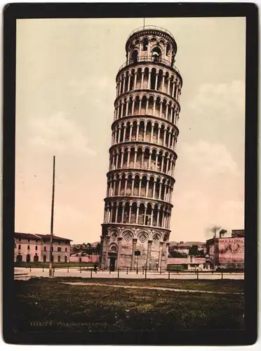 Fotografie Photochrom Zürich, Ansicht Pisa, der schiefe Turm von Pisa