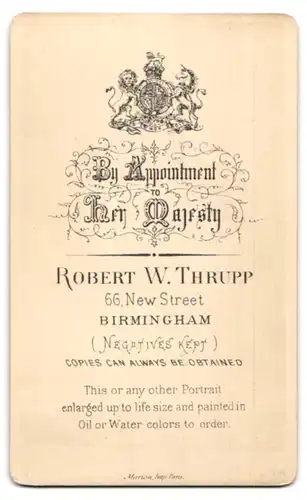 Fotografie R.W. Thrupp, Birmingham, 66 New Street, junger Mann mit Seitenscheitel