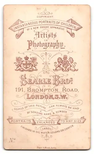 Fotografie Searle Bros., London, 191 Brompton Road, hübsche junge Frau im Portrait