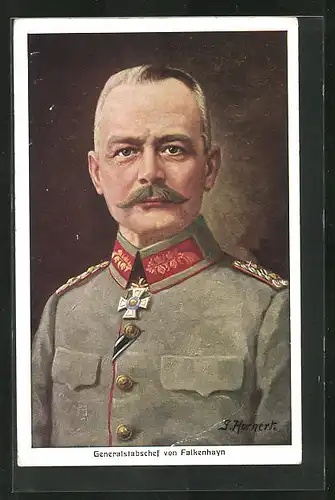AK Heerführer Generalstabschef von Falkenhayn in Uniform