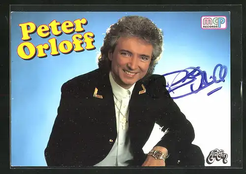AK Musiker Peter Orloff mit lächelndem Gesicht, Autogramm