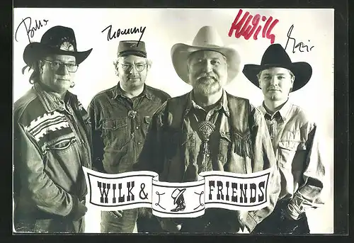 AK Musiker der Band Wilk & Friends im Western-Look, Autogramme