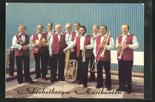 AK Musikergruppe Scherbelberger Musikanten mit Instrumenten