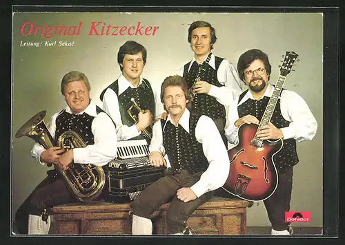 AK Musikergruppe Original Kitzecker mit Instrumenten