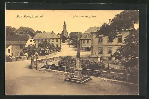 AK Bad Berggiesshübel, Blick über den Markt