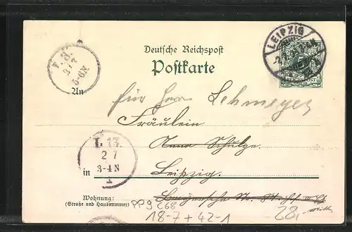 Künstler-AK Leipzig, XVII. Mitteldeutsches Bundesschiessen 1898, Schütze winkt mit seinem Hut, PP 9C68, Ganzsache