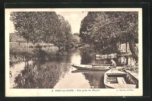 AK Arcy-sur-Cure, Vue prise du Moulin