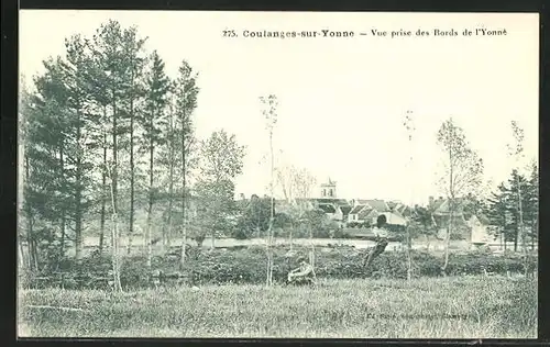 AK Coulanges-sur-Yonne, Vue prise des Bords de l`Yonne