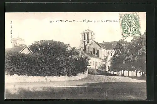 AK Vézelay, Vue de l`Église prise des Promenades