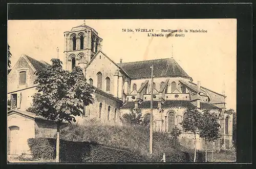 AK Vézelay, Basilique de la Madeleine, L`Abside, Côté droit