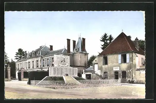 AK Brienon, Le Château et Monument aux Morts